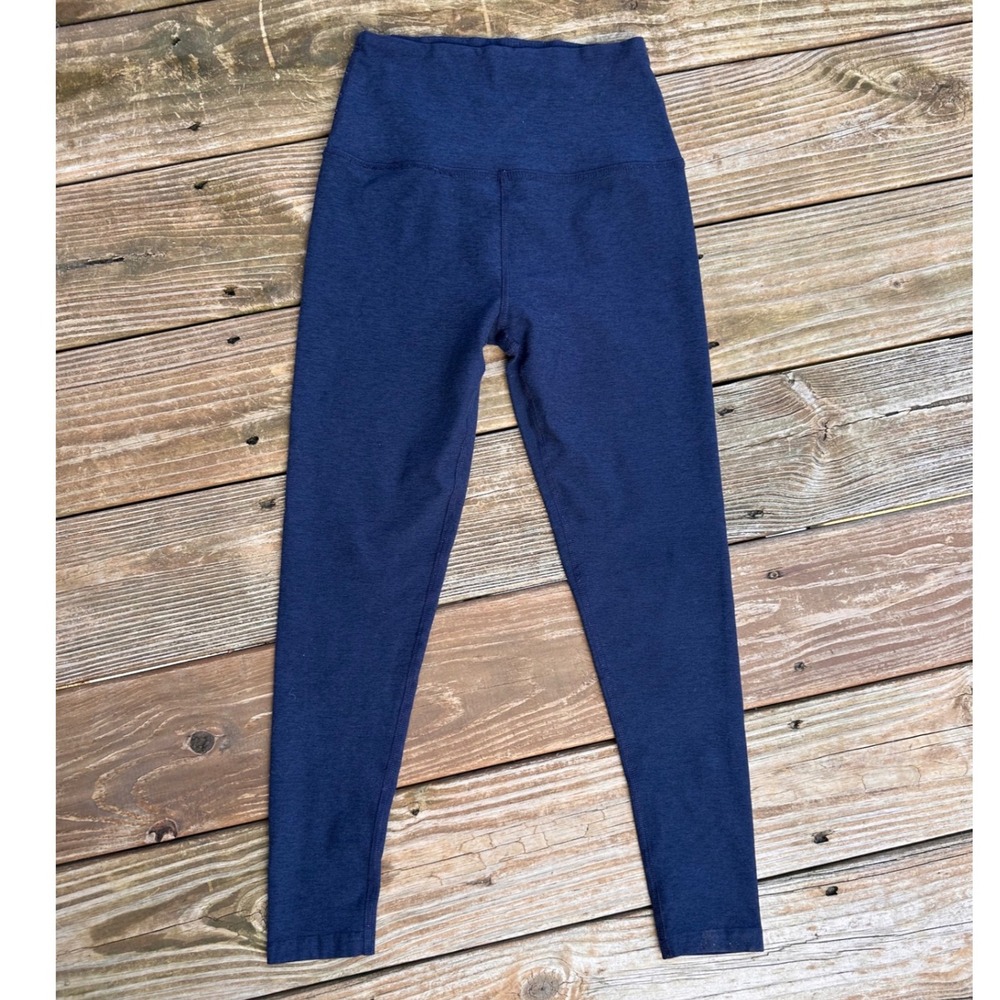Beyond Yoga High Waisted Midi Leggings Navy Blue Heathered Womens S